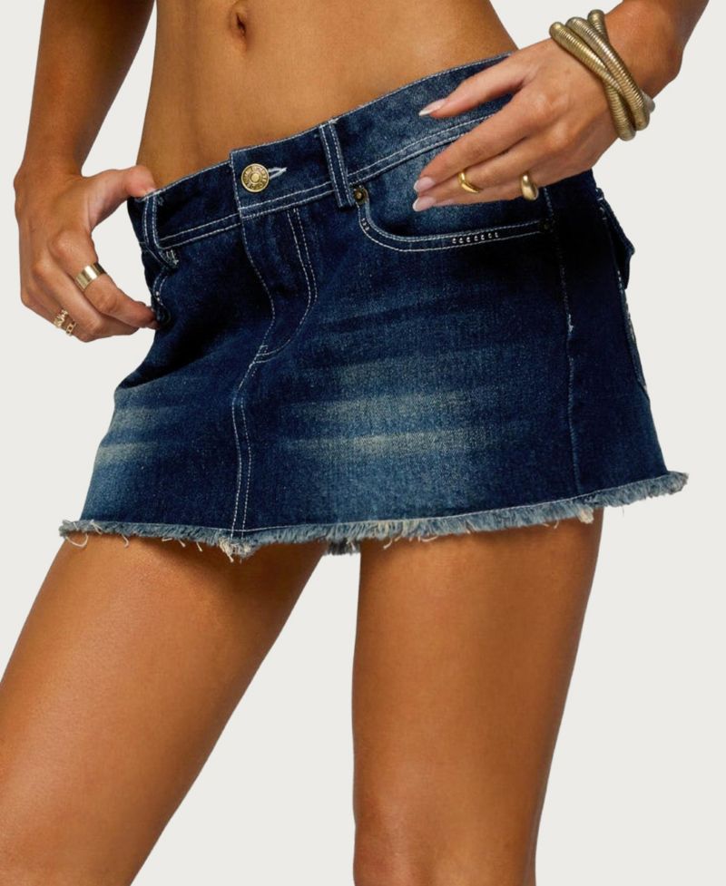 Women's Dreya Low-Rise Embroidered Denim Mini Skirt