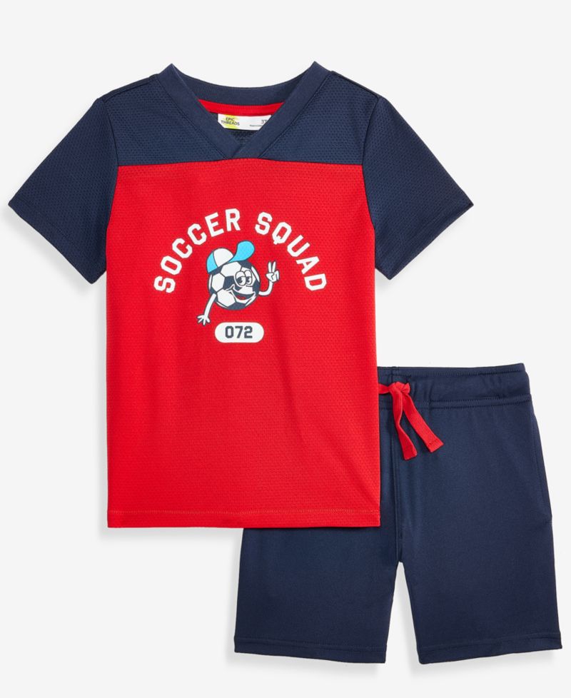 Toddler Boys 2-Piece Mesh Soccer Set
