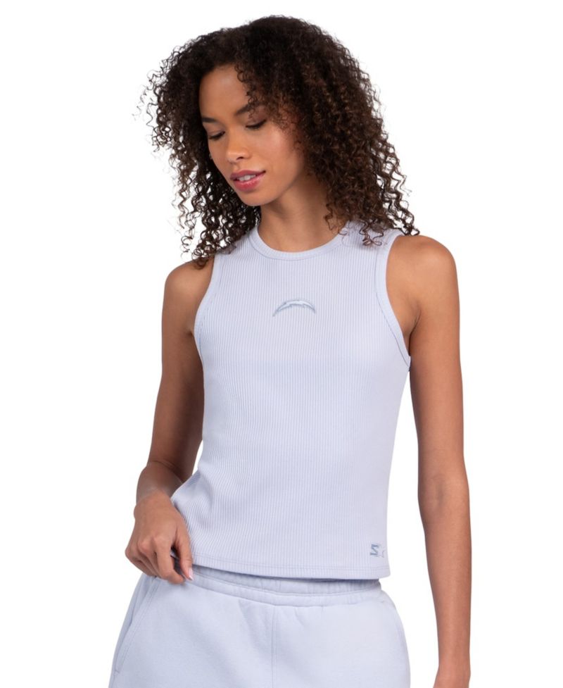 Women's Pastel Blue Los Angeles Chargers Travel Pastels Cropped Tank