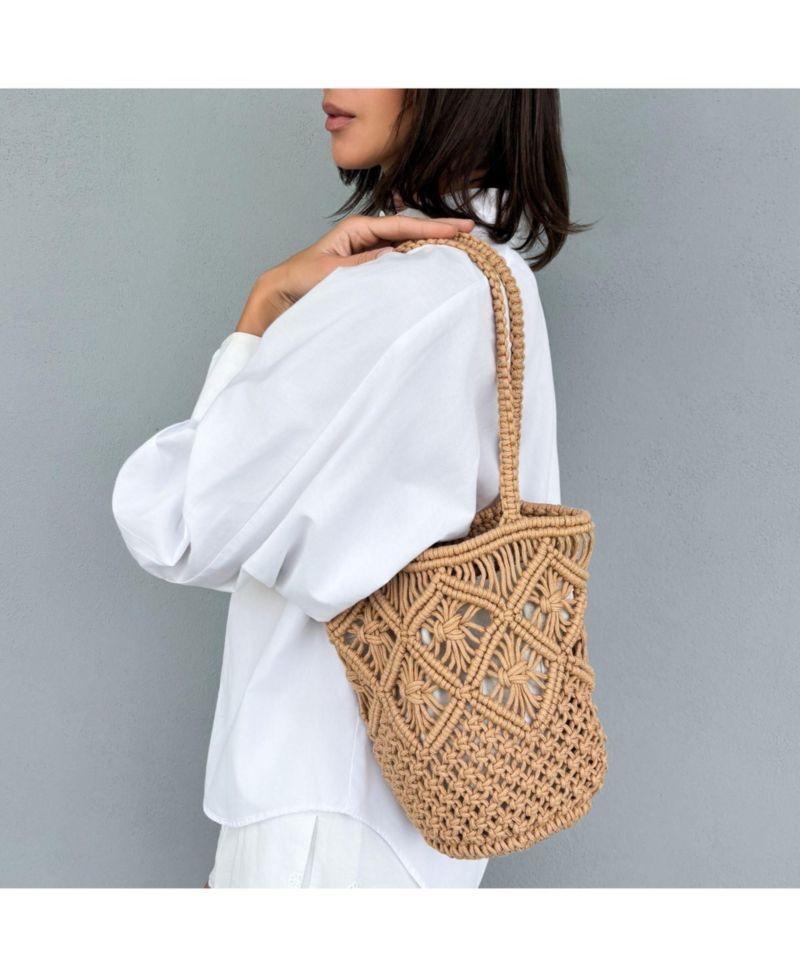 Women's Natural Raffia Crochet Tote