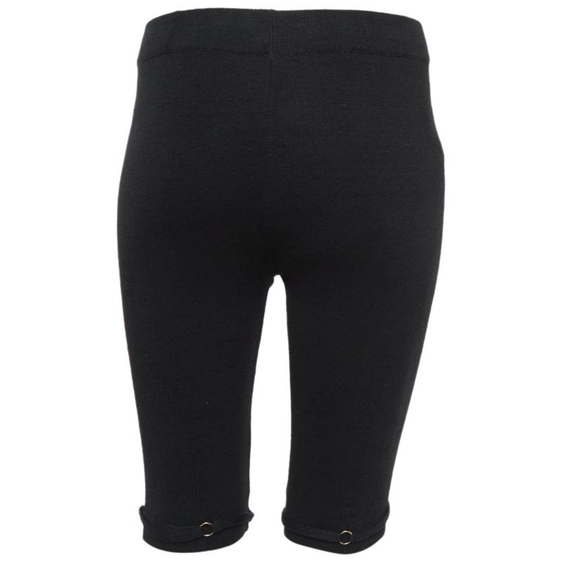 Women's Black Rib Knit Sierra Biker Shorts