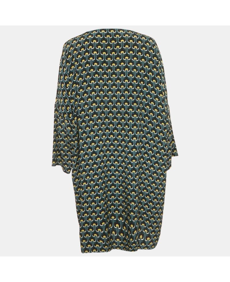 Women's Multicolor Printed Silk Loose Fit Short Dress