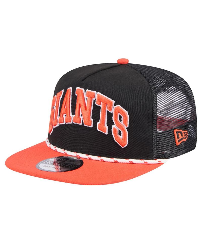 Men's Black San Francisco Giants Throwback Meshback Golfer Hat