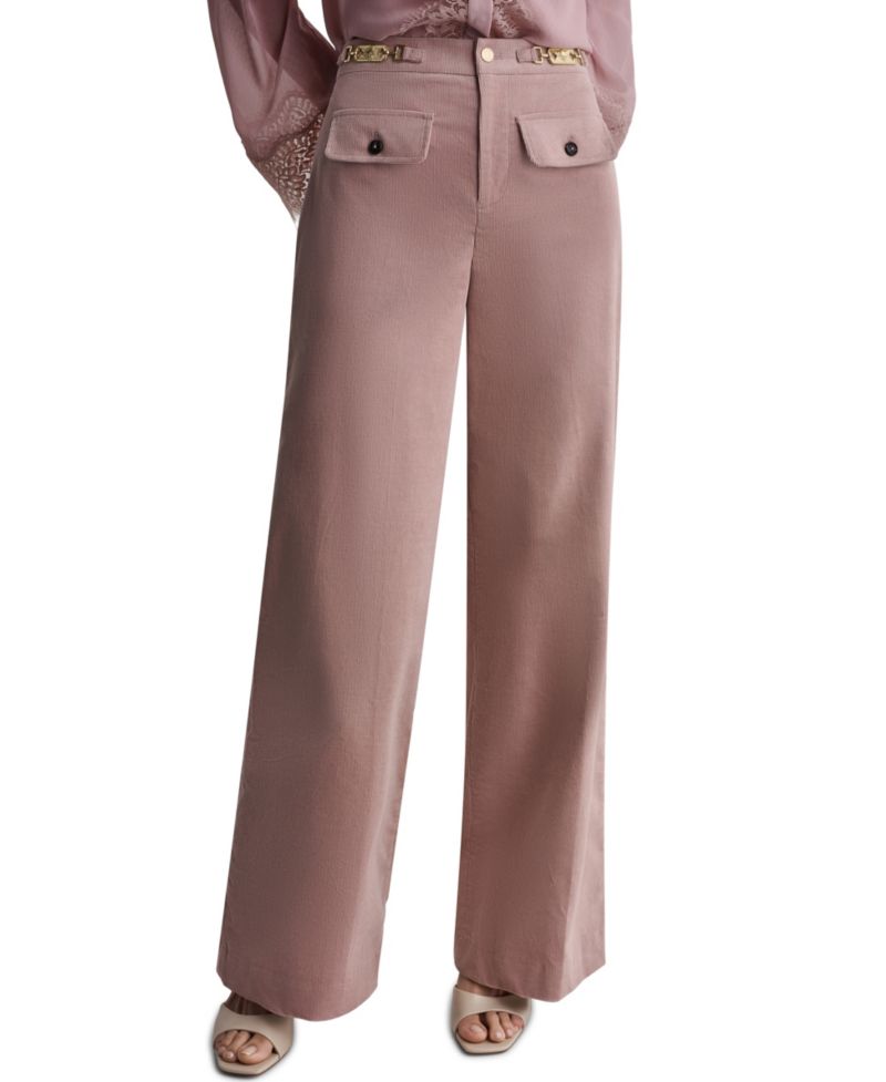 Women's Corduroy Wide-Leg High-Waisted Pants