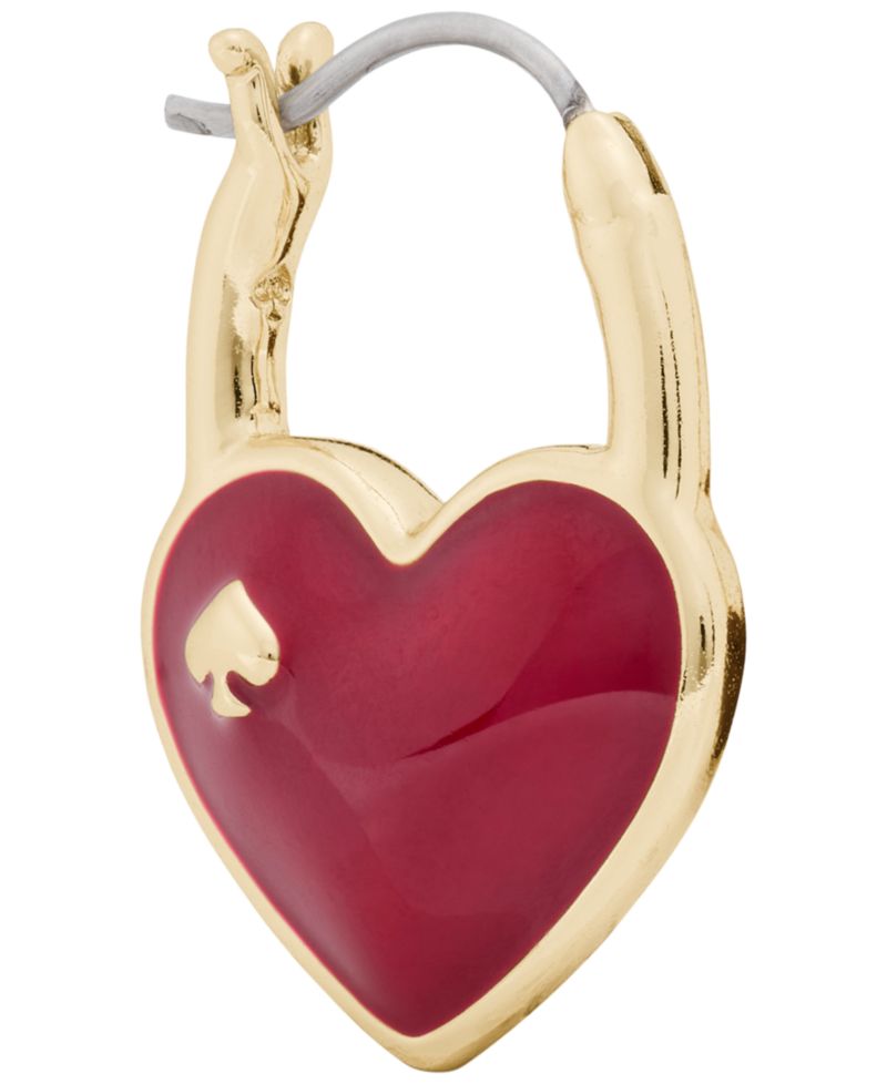 Heart & Spade Cubic Zirconia Huggies Earrings