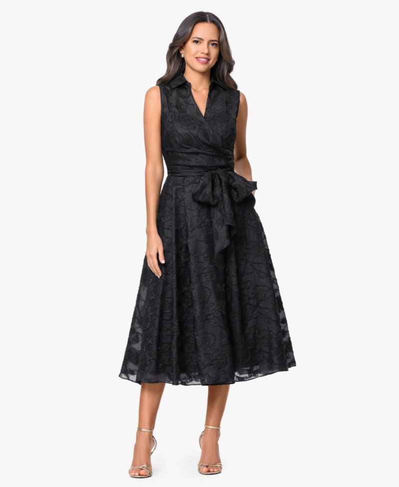 Women's Collared V-Neck Midi Dress