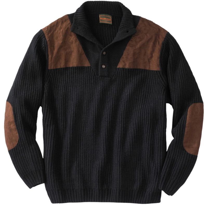 Men's by KingSize Patch Sweater with Mock Neck