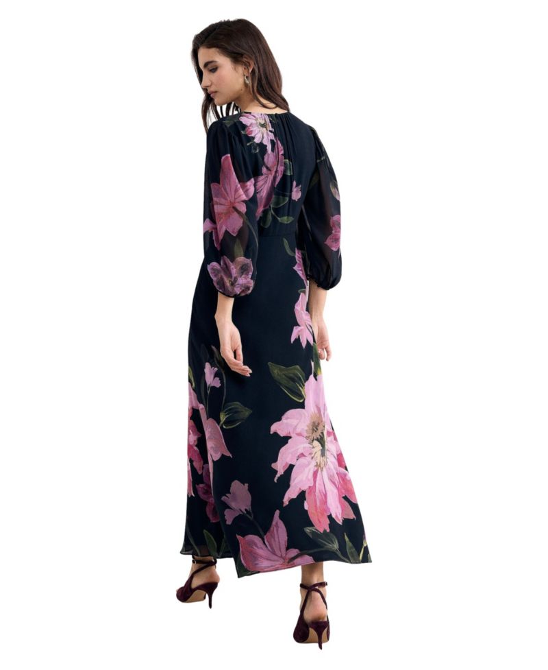 Women's Betty Floral A-Line Billowed 3/4-Sleeve Maxi Dress