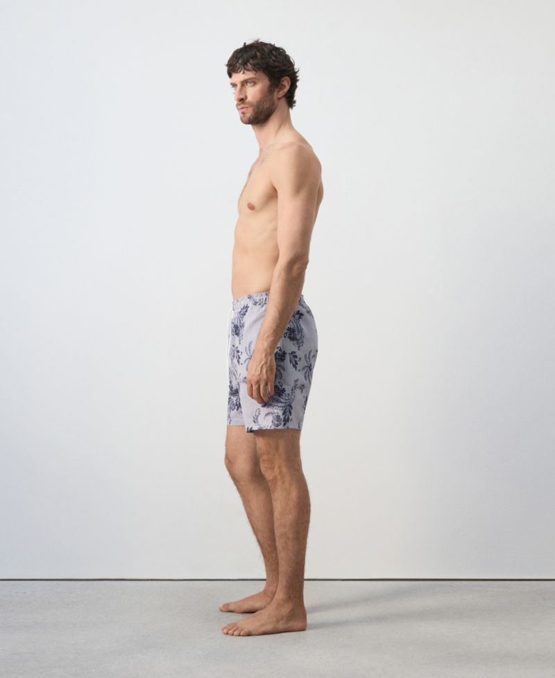 Men's Drawstring Printed Swimsuit