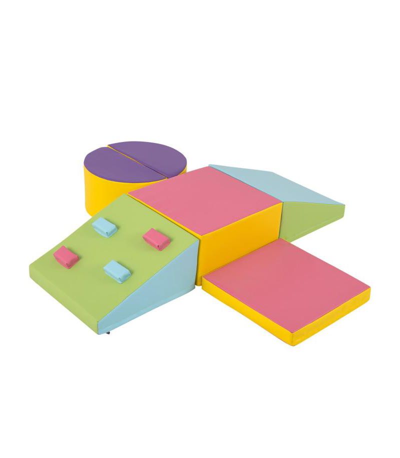 6 Piece Foam Climbing Blocks with Hook and Loop Fasteners
