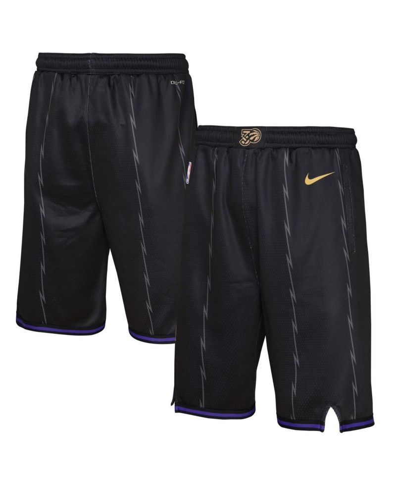 Big Boys and Girls Black Toronto Raptors 2024/25 City Edition Swingman Performance Shorts
