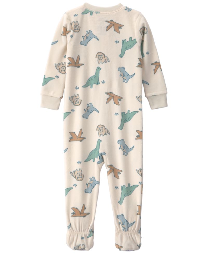 Carters Baby Boys' Dino 2-Way Zip Dream Plush Snug-Fit Footed Pajama