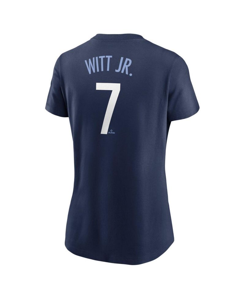 Women's Bobby Witt Jr. Navy Kansas City Royals City Connect Fuse Name & Number T-Shirt