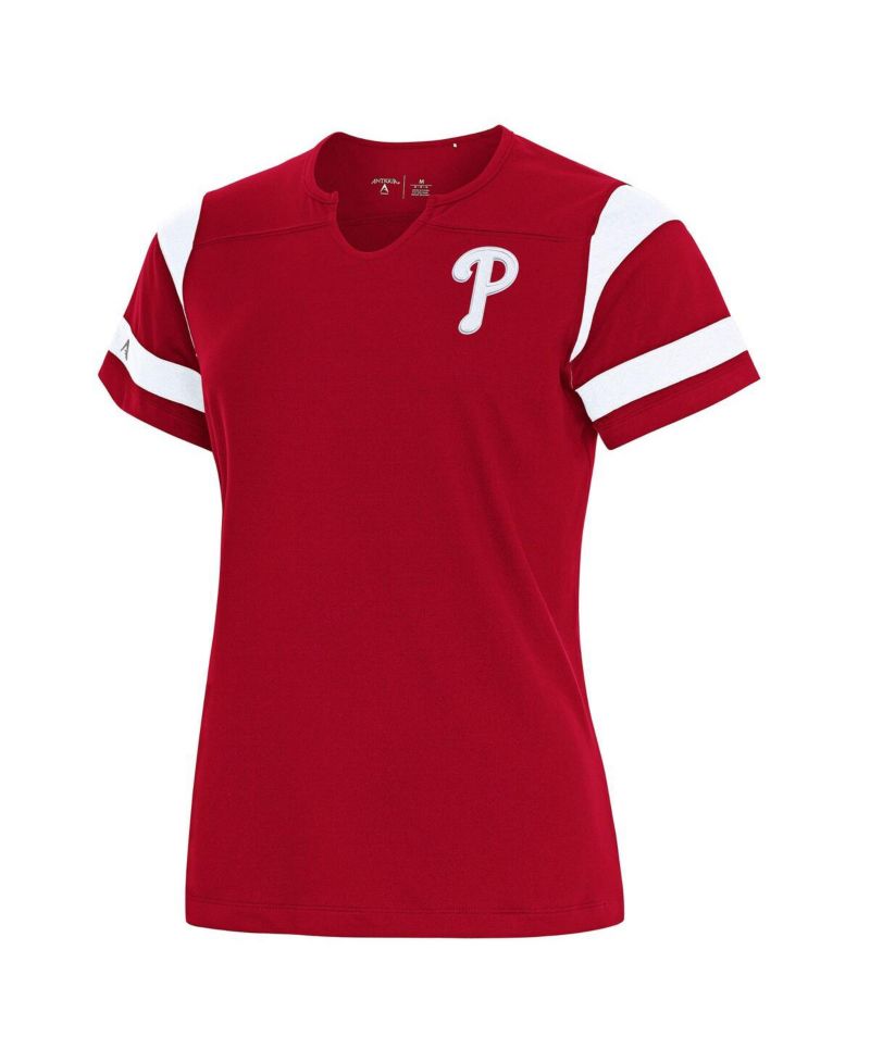 Women's Red Philadelphia Phillies Encounter Notch Neck Top