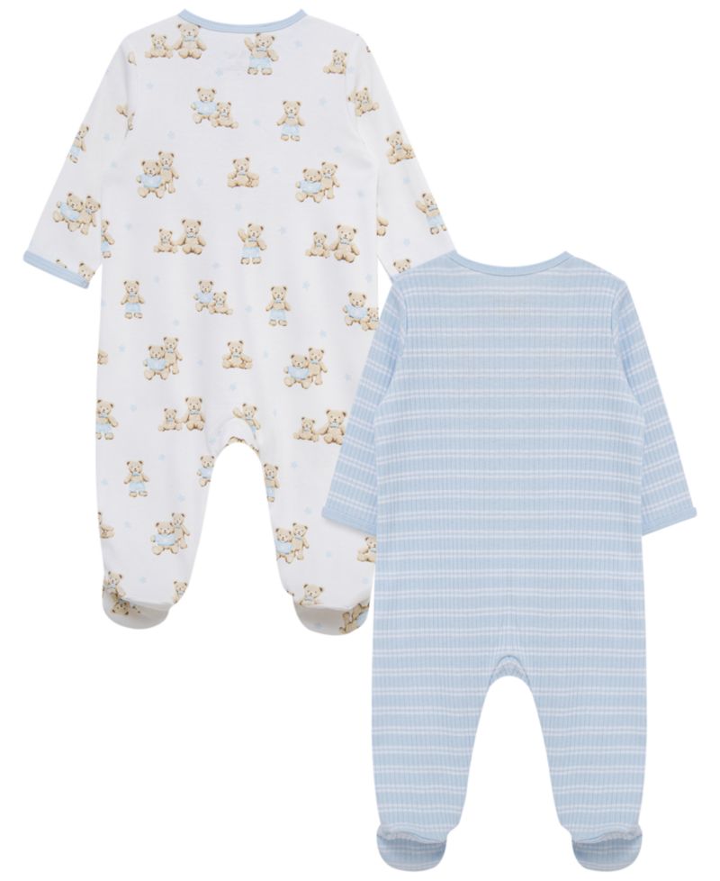 Baby Boys' Cotton Long-Sleeve Coverall, 2-Pack