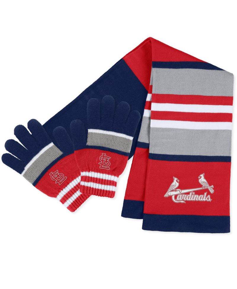 Women's St. Louis Cardinals Stripe Glove and Scarf Set