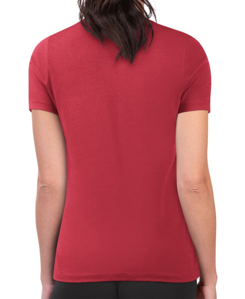 Women's Red Cincinnati Reds Super-Slim Fit Lightweight Team Logo Graphic T-Shirt