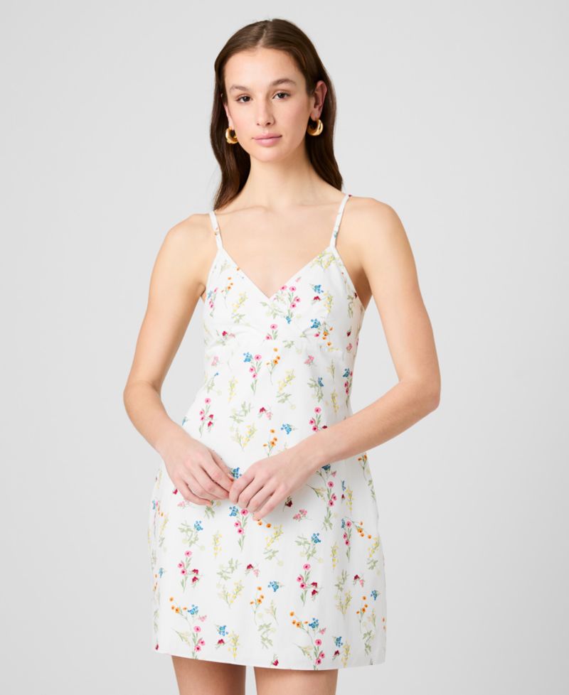 Women's Floral Print V-Neck Mini Dress