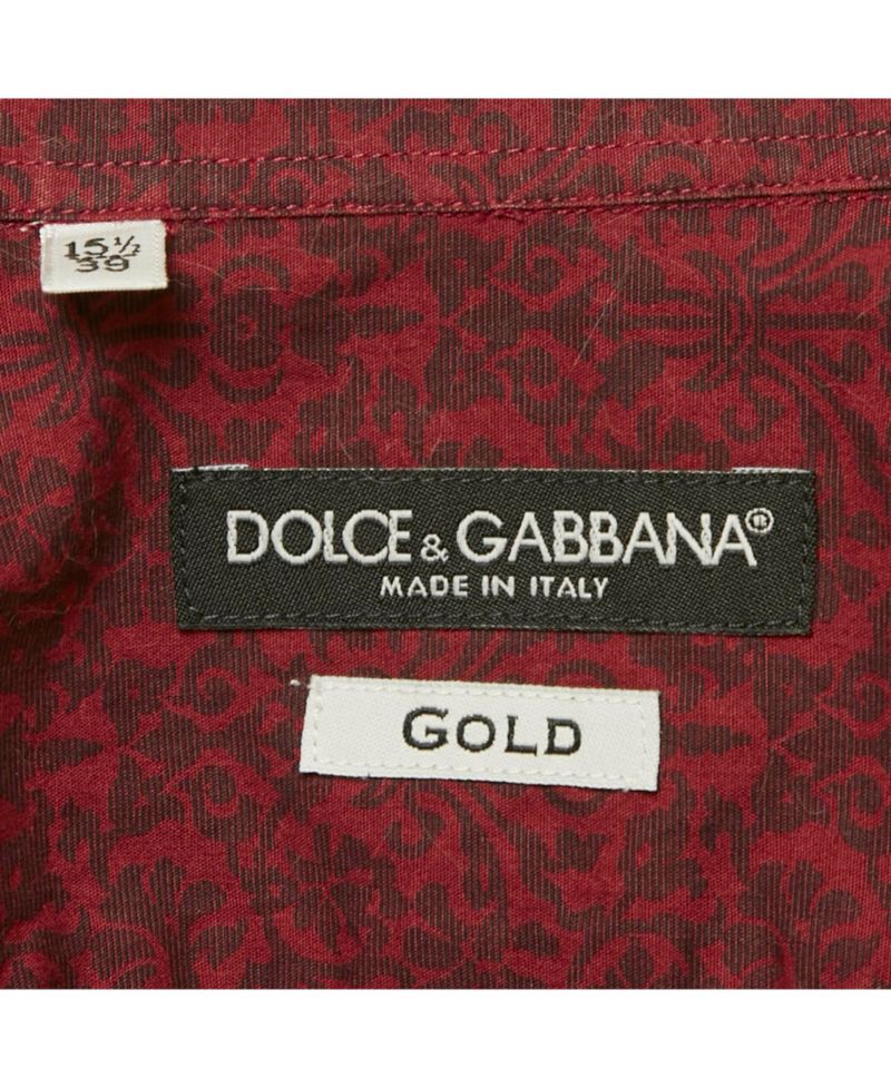 Dolce & Gabbana Men's Long-Sleeve Slim-Fit Metallic Gold Accents Button-Down Shirt