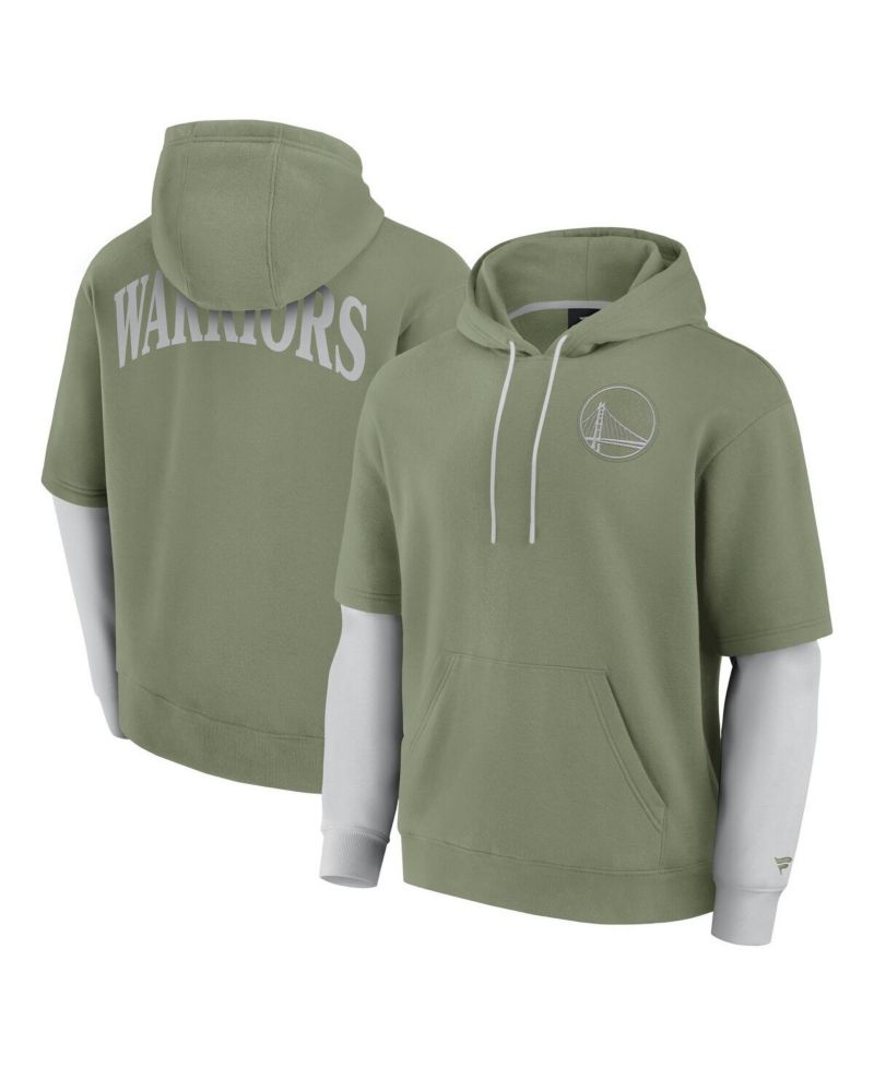 Men's Olive Golden State Warriors Elements Sleek Pullover Hoodie