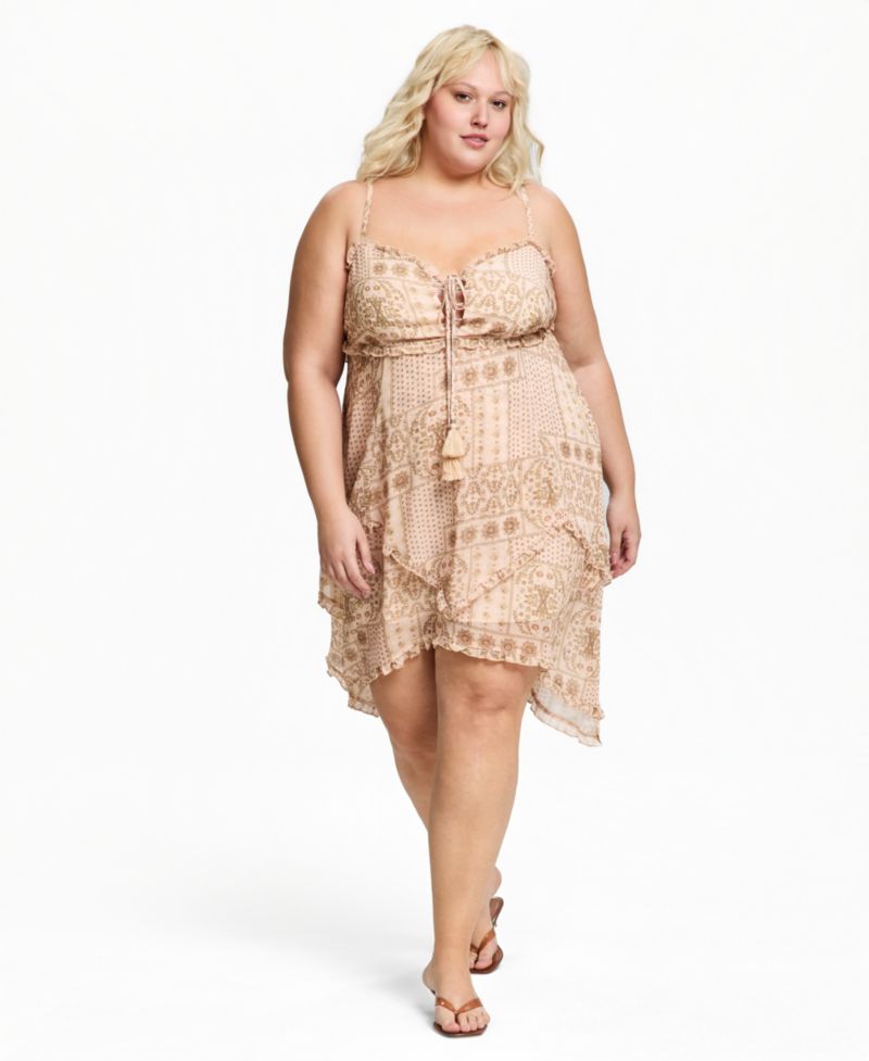 Trendy Plus Size High-Low Tiered Cami Dress
