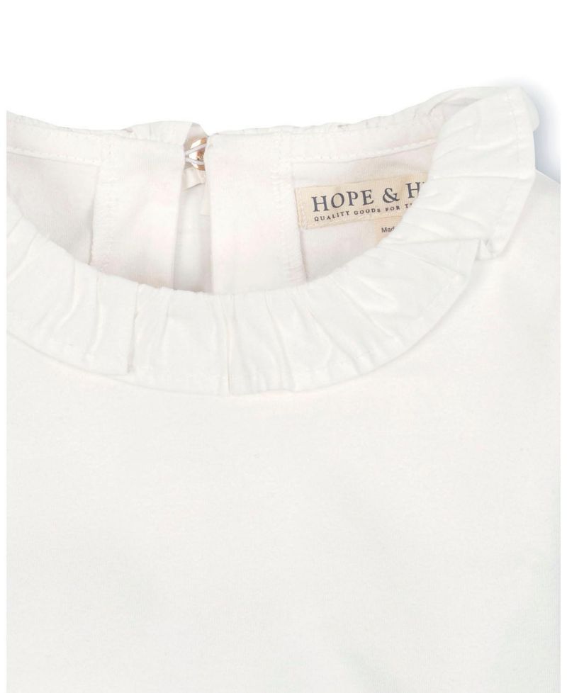 Hope and Henry Little and Big Girls' Organic Long Sleeve Ruffle Collar Knit Top