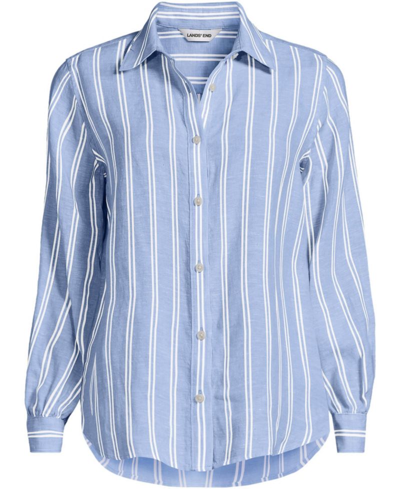 Women's Tall Linen Long Sleeve Feminine Shirt