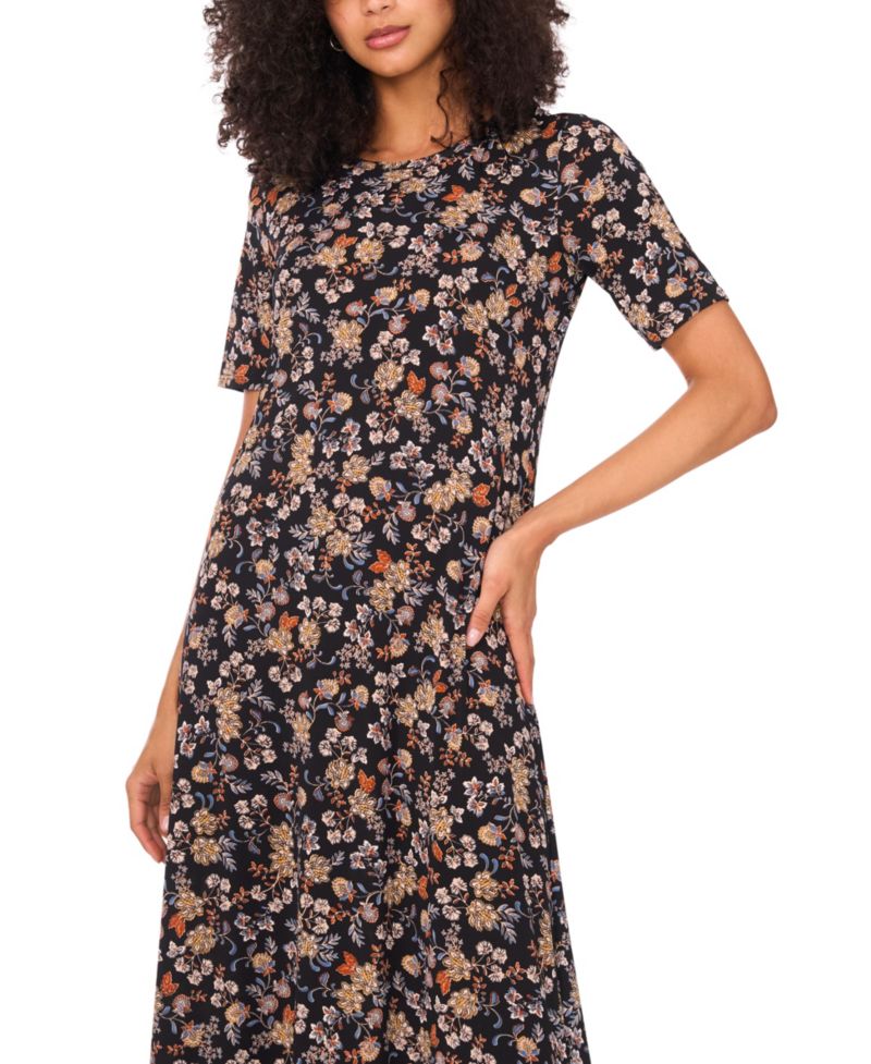 Women's Crew Neck Short-Sleeve Dress
