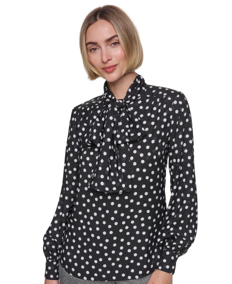 Women's Bow Blouse Long-Sleeve Top