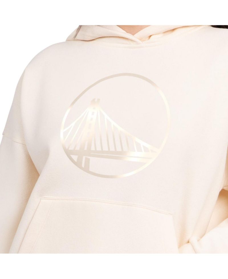 Women's Cream Golden State Warriors Pastel Relaxed Hoodie