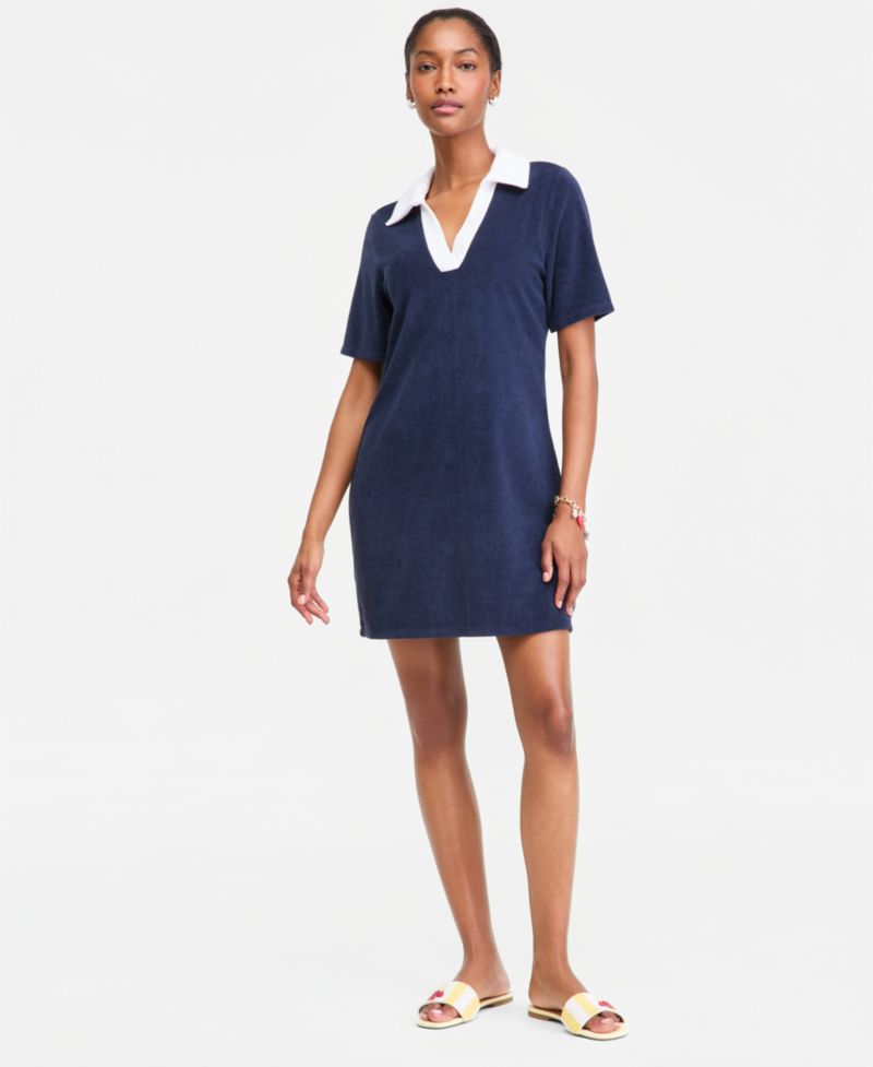 Women's Terry Relaxed Polo Dress