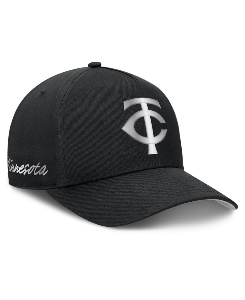 Men's Black Minnesota Twins Rise Dri-FIT A-Frame Adjustable Hat