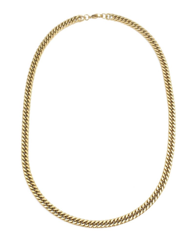 Men's Tarnish Resistant Gold 7mm Cuban Chain Necklace
