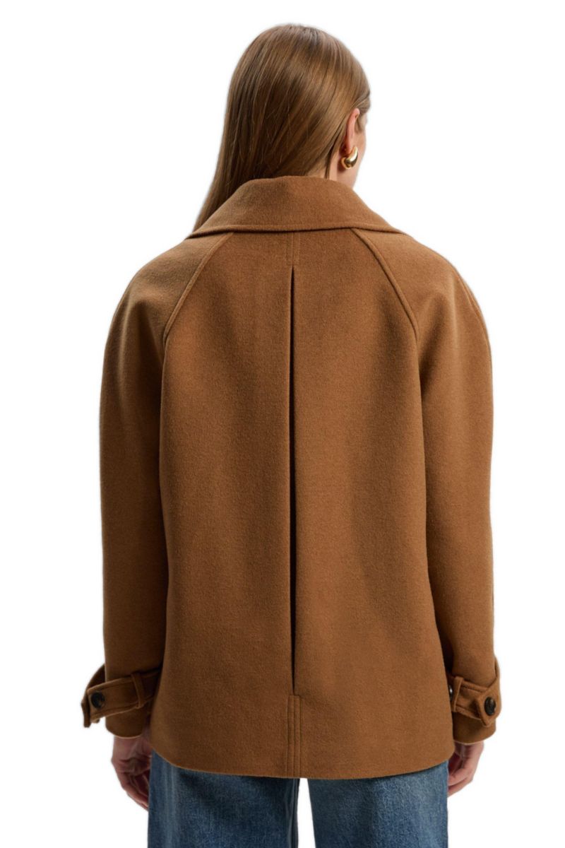 Women's Brushed Wool Double Breasted Short Coat