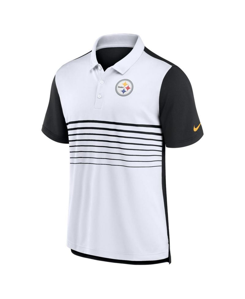 Men's Black, White Pittsburgh Steelers Fashion Performance Polo Shirt