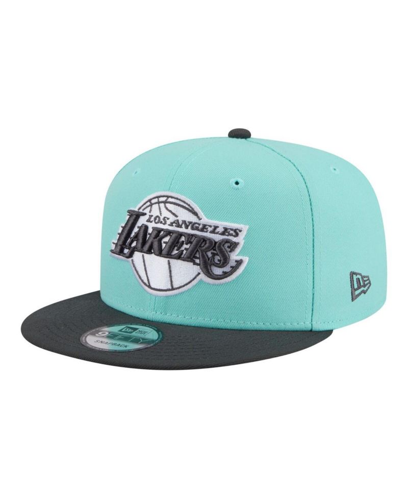 Men's Turquoise/Charcoal Los Angeles Lakers Color Pack Two-Tone 9FIFTY Snapback Hat