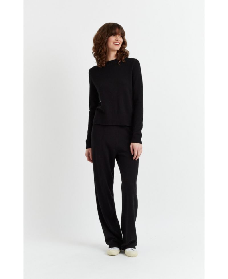 Women's Chinti and Parker Wool and Cashmere Cropped Sporty Sweater