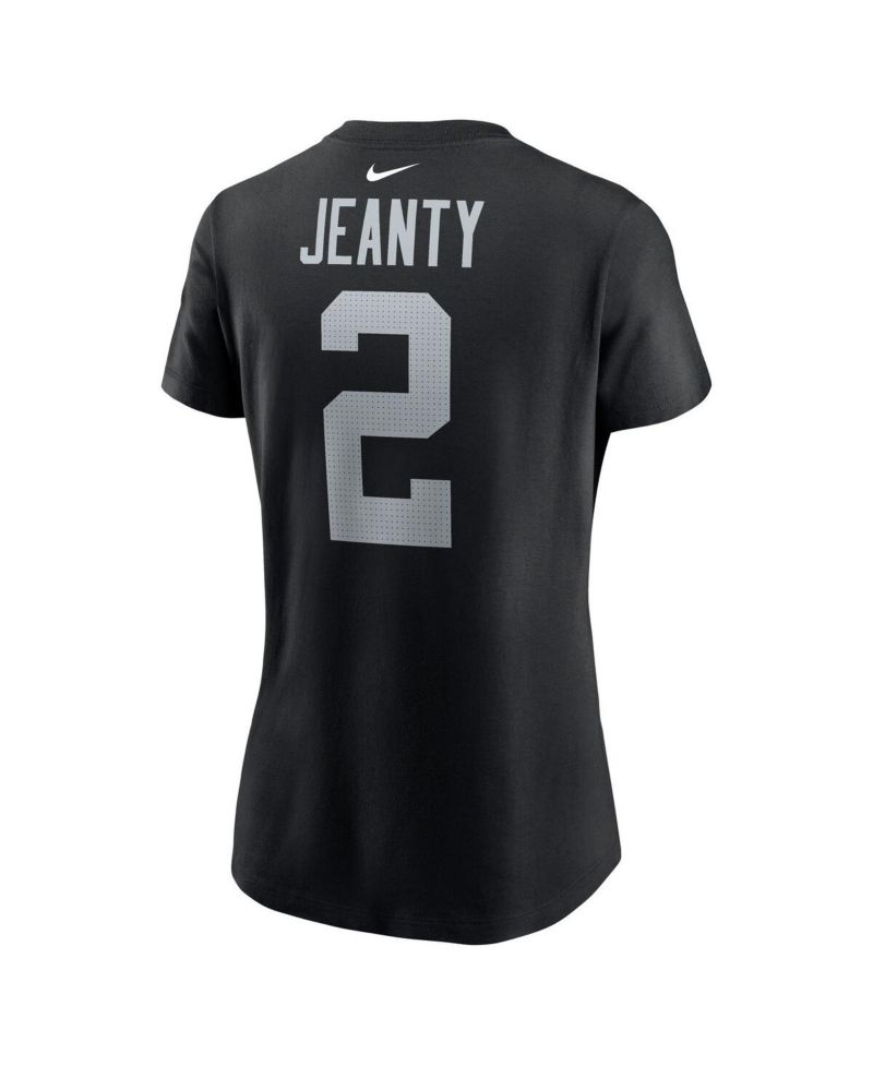 Women's Ashton Jeanty Black Las Vegas Raiders 2025 NFL Draft First Round Pick Name & Number T-Shirt