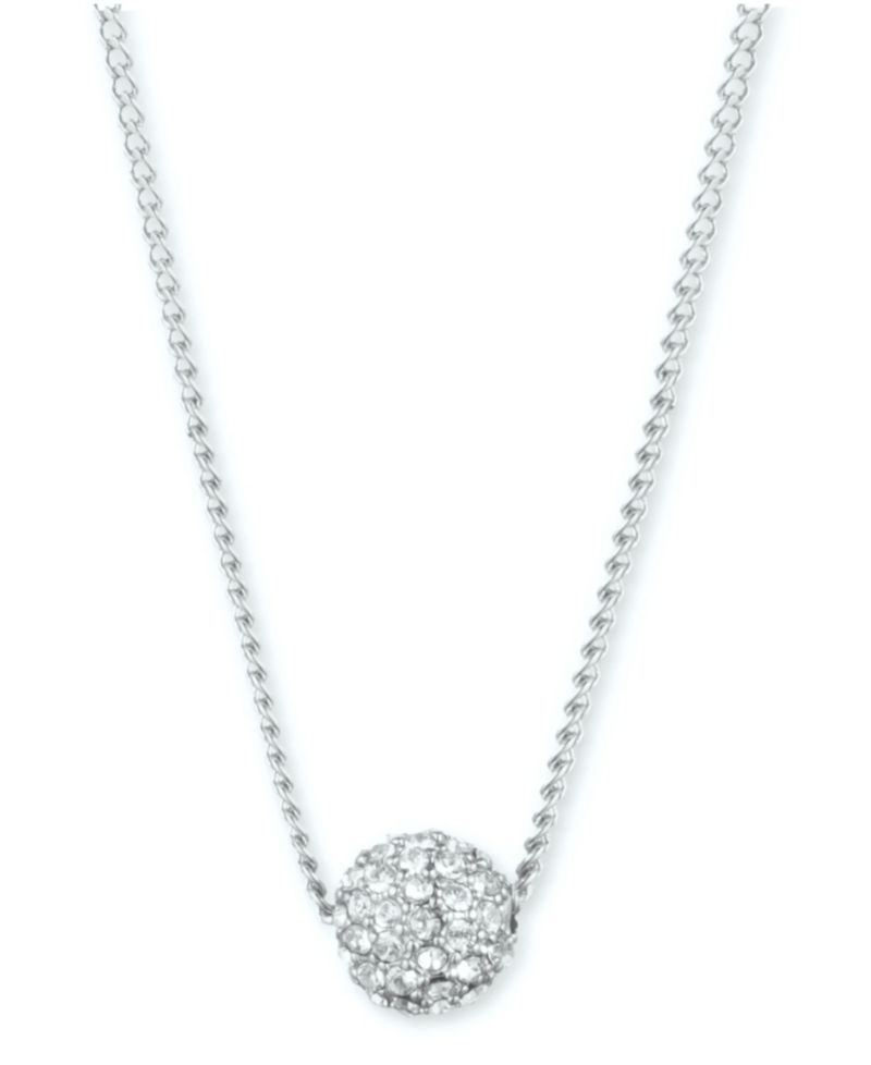 Crystal Fireball Pendant Necklace 16" + 2" extender
