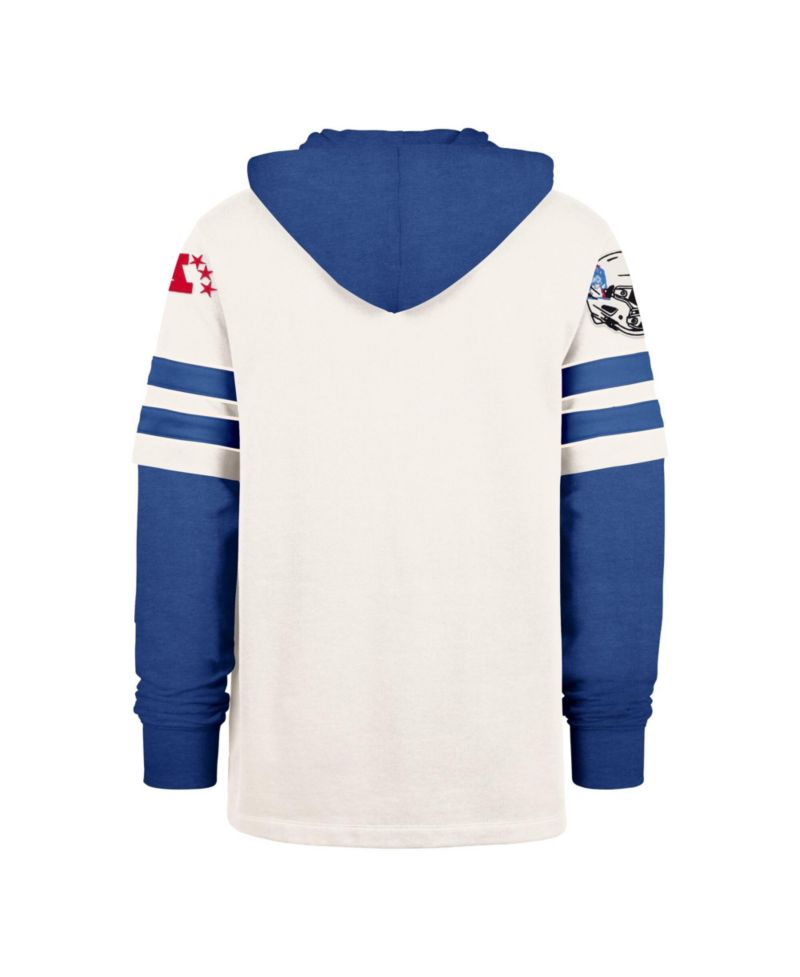 Men's Cream New England Patriots Split Zone Cornerback Duo Lacer Hoodie