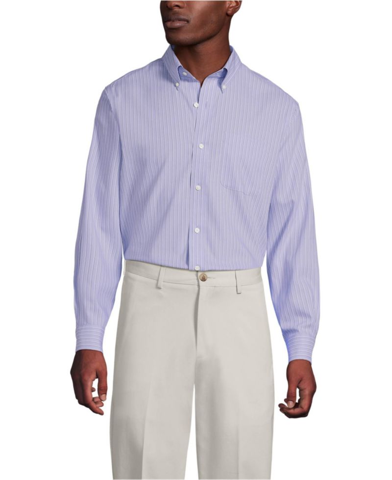 Men's No Iron Supima Cotton Pinpoint Buttondown Collar Dress Shirt