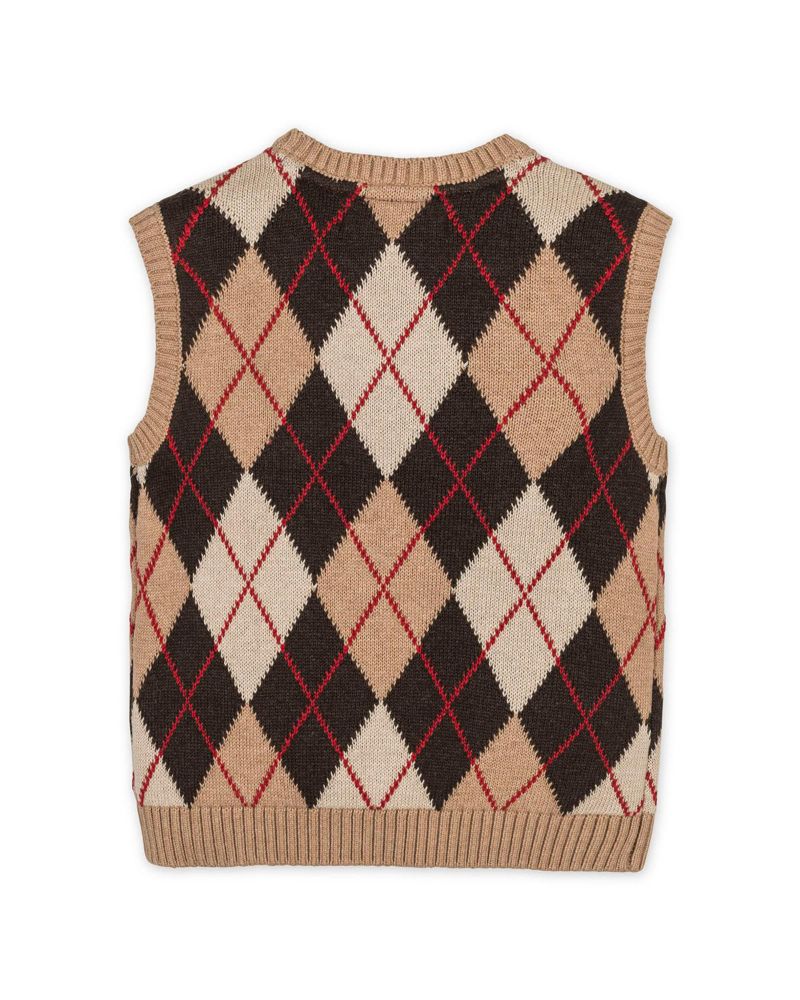 Hope and Henry Little and Big Boys' Organic V-Neck Argyle Sweater Vest