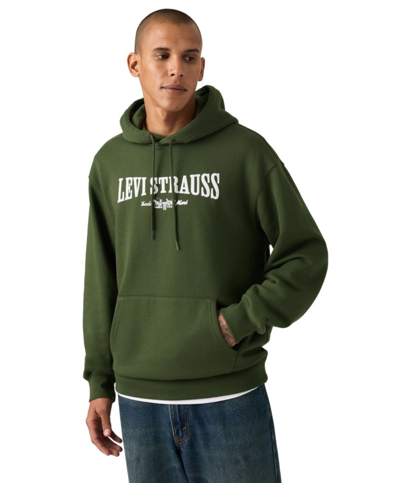 Men's Relaxed-Fit Graphic Long-Sleeve Hoodie