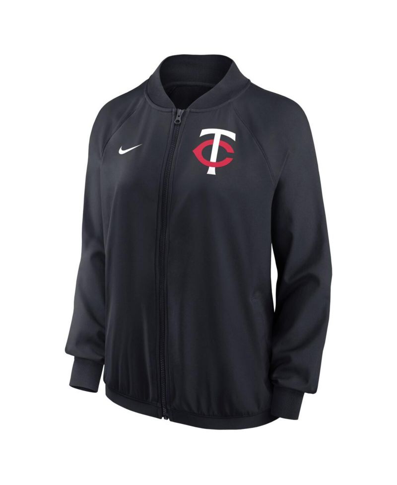 Women's Minnesota Twins Navy Authentic Collection Team Raglan Performance Full-Zip Jacket