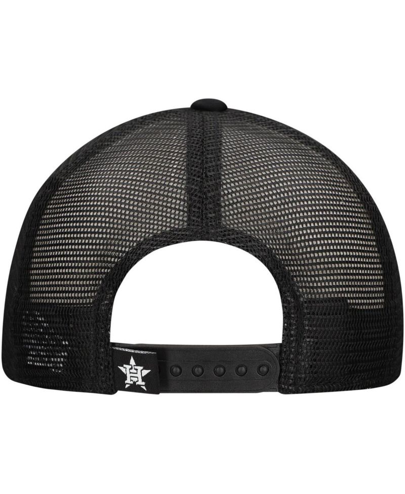 Men's Black Houston Astros Retro Bold A-Frame Trucker 9FORTY Adjustable Hat