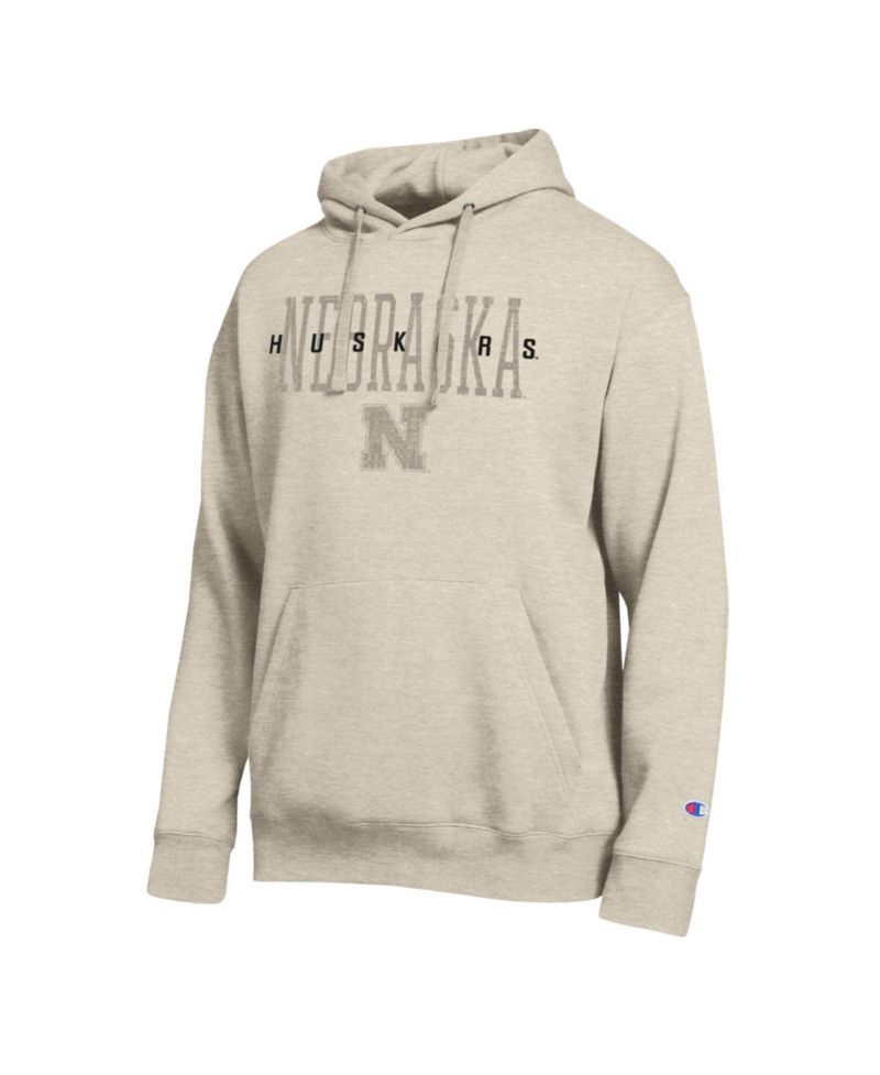 Men's Nebraska Huskers All-Star Neutral Stack Fleece-Lined Pullover Hoodie