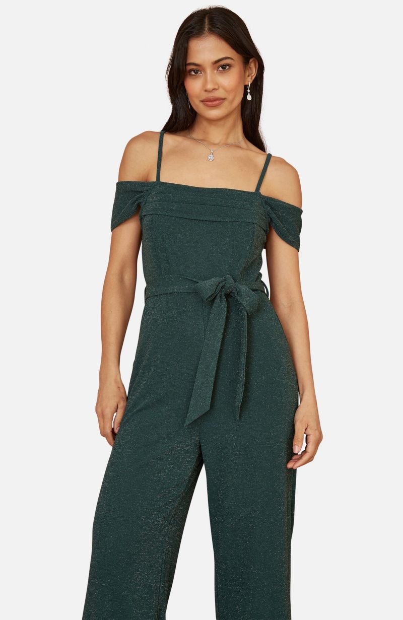 Women's Sparkle Stretch Bardot Jumpsuit