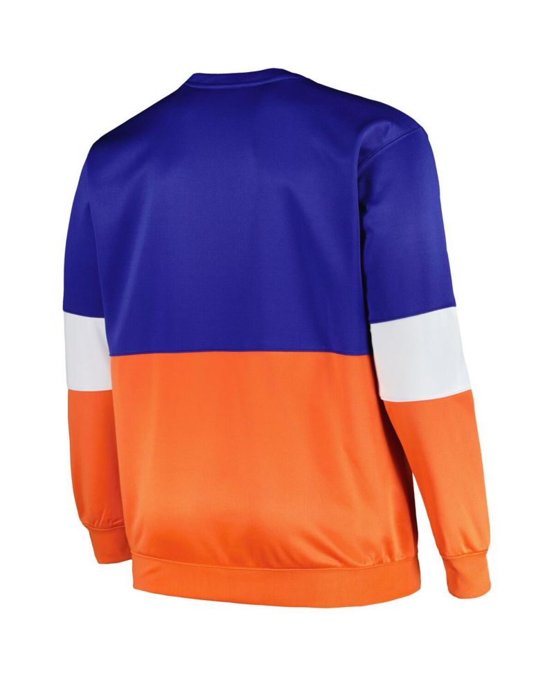 Men's Blue, Orange New York Knicks Big and Tall Split Pullover Sweatshirt