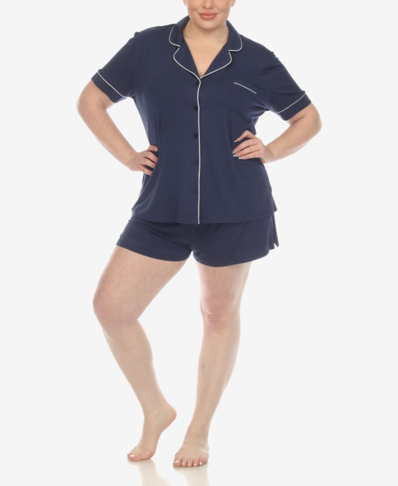 Plus Size 2-Piece Short Sleeve Pajama Set