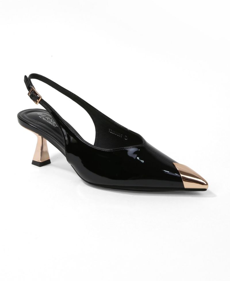 Women's Patent Heels and Toe Cap Slingback Pumps